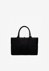 Bottega Veneta Small Acro Tote Bag in Intreccio Grained Leather Black 652867VCP11 8425