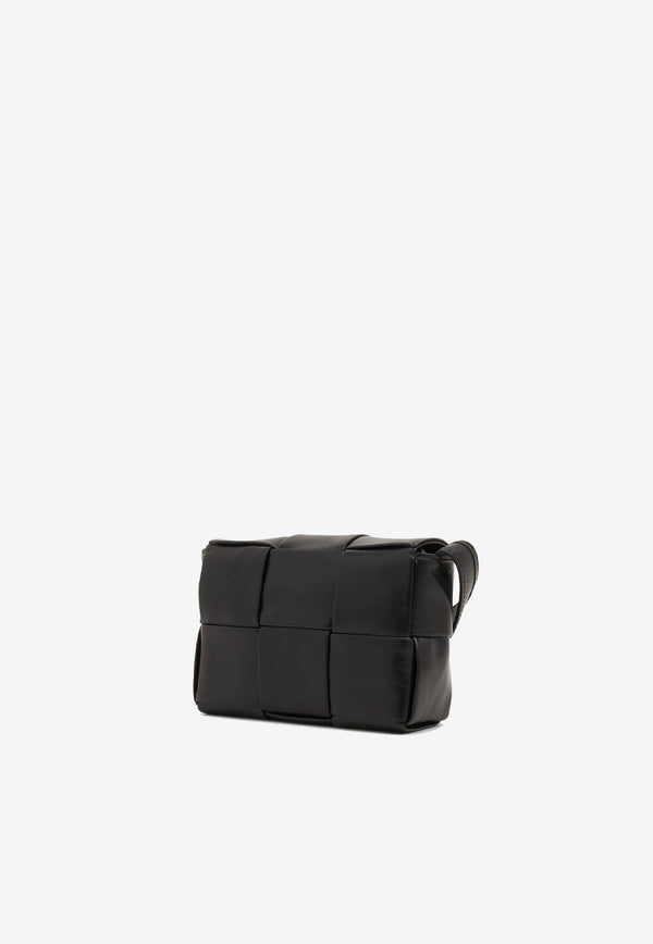 Bottega Veneta Candy Cassette Mini Crossbody Bag in Intreccio Leather Black 667048VCQ72 8803