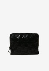 Bottega Veneta Intrecciato Leather Clutch Bag Black 680388VCQ71 8803