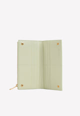 Bottega Veneta Bi-Fold Zip Wallet in Intrecciato Calf Leather Lemon Washed 681011VCQC1 9412