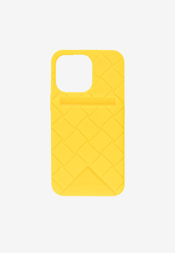 Bottega Veneta iPhone 13 Pro Intrecciato Rubber Case Lemon 690657V0EY0 7218