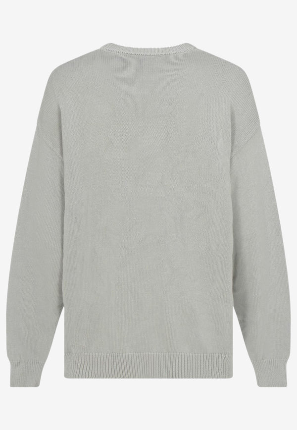 Balenciaga BB Logo Knitted Sweater Grey 696226-T3252-9012GREY