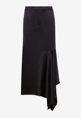 Tom Ford Asymmetric Midi Silk Skirt Black GC5667-FAX727 LB999