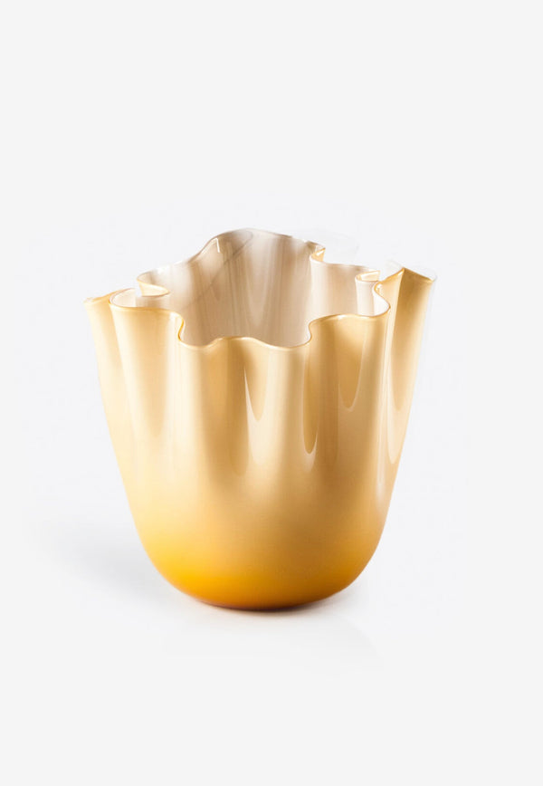 Venini Medium Fazzoletto Opalini Glass Vase Orange 700.02 AA/LA
