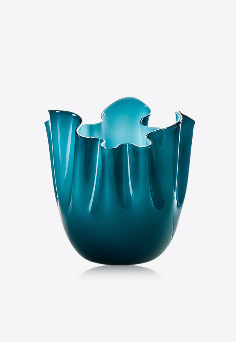Venini Medium Fazzoletto Opalini Glass Vase Green 700.02 OZ/AQ