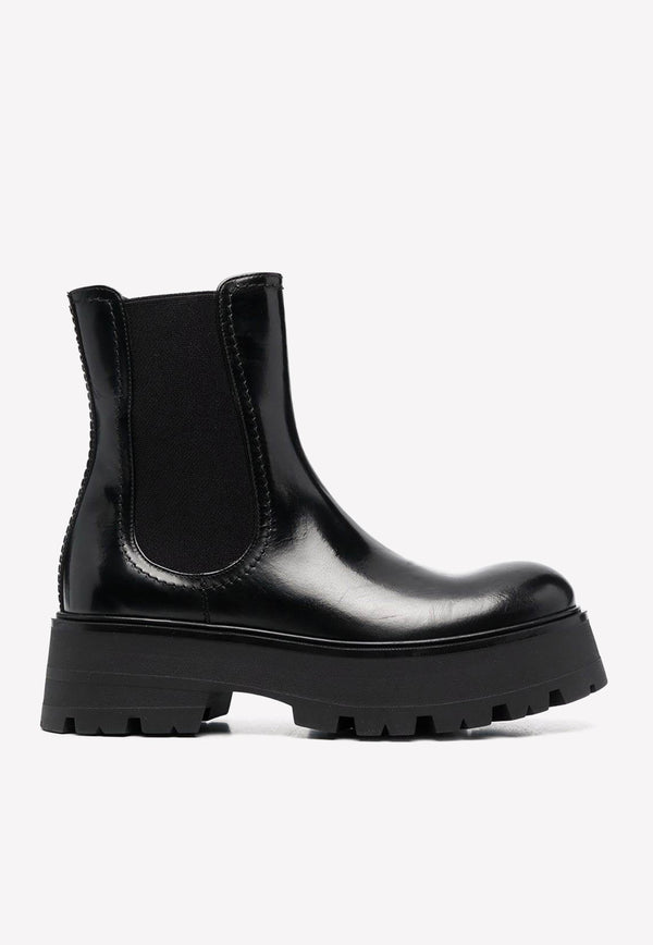Alexander McQueen Rave Chelsea Boots in Calf Leather Black 700077WIC621000