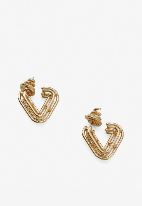 Bottega Veneta Triangle Hoop Earrings Gold 707588VAHU0 8120