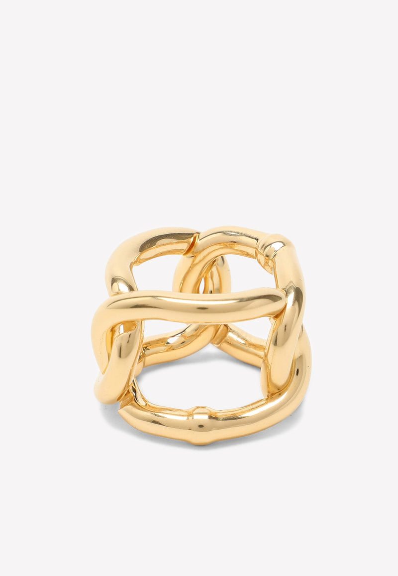 Bottega Veneta Chain Detail Ring Gold 707794VAHU0 8120