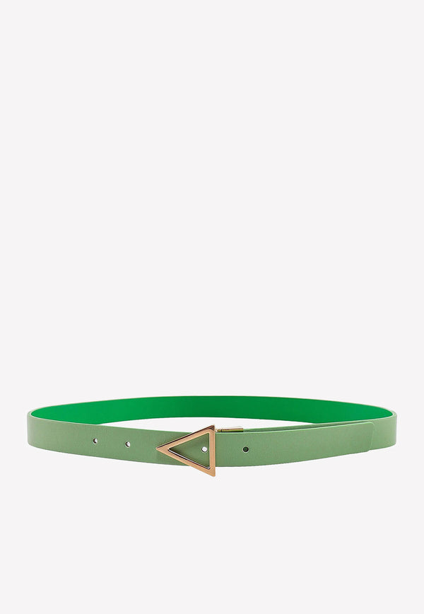 Bottega Veneta Triangle-Plaque Leather Belt Green 709302VMAUK 3882