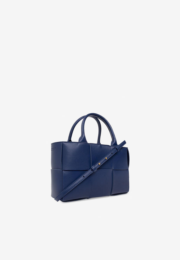 Bottega Veneta Mini Acro Tote Bag in Intreccio Leather 709337VCQC2 4103 Blue