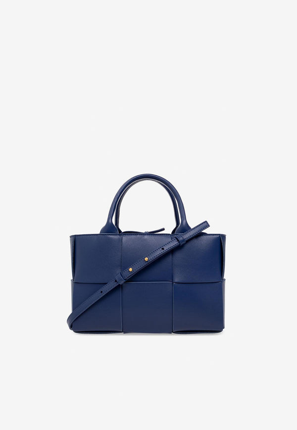 Bottega Veneta Mini Acro Tote Bag in Intreccio Leather 709337VCQC2 4103 Blue