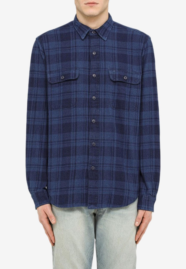Polo Ralph Lauren Flannel Check Long-Sleeved Shirt Blue 710900762001CO/M_POLOR-IN