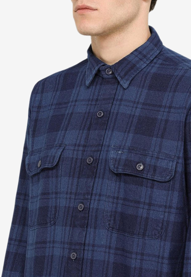 Polo Ralph Lauren Flannel Check Long-Sleeved Shirt Blue 710900762001CO/M_POLOR-IN