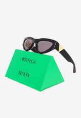 Bottega Veneta Angle Cat-Eye Sunglasses Black 712689V2330 1049