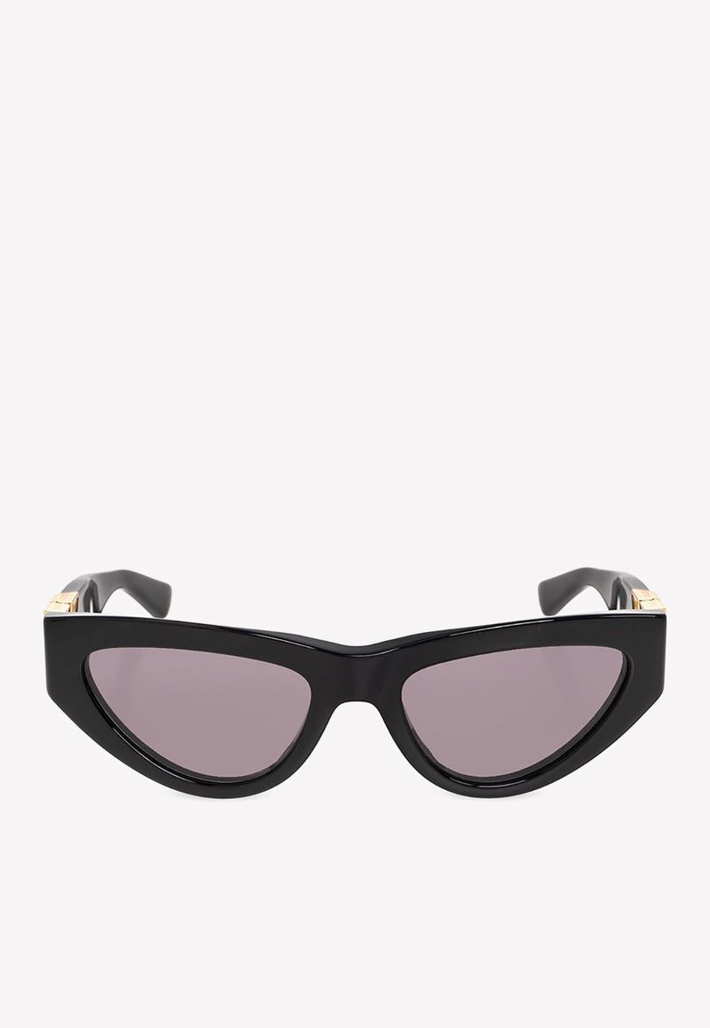 Bottega Veneta Angle Cat-Eye Sunglasses Black 712689V2330 1049