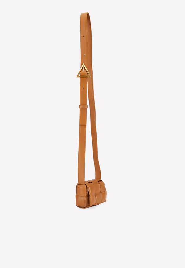 Bottega Veneta Mini Padded Cassette Shoulder Bag in Intreccio Leather Camel 716648VCQR1 2593