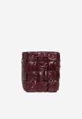 Bottega Veneta Small Cassette Bucket Bag in Plisse Intreccio Leather Barolo 717187V2FY3 2247