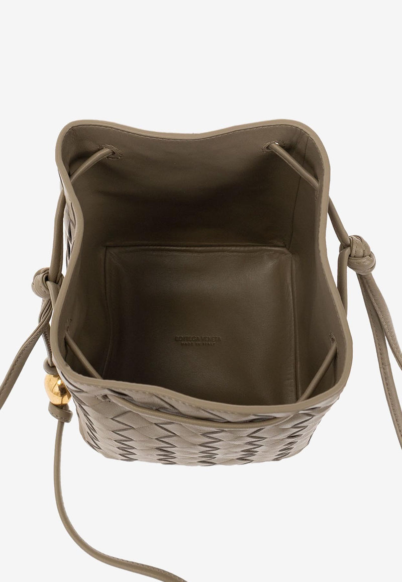Bottega Veneta Small Bucket Bag in Intrecciato Leather 717432VCPP3 1520 Khaki