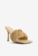 Bottega Veneta Lido 90 Raffia Intrecciato Mule Cane Sugar 729761V0GO0 2624