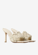 Bottega Veneta Lido 90 Raffia Intrecciato Mule White 729761V0GO0 9013