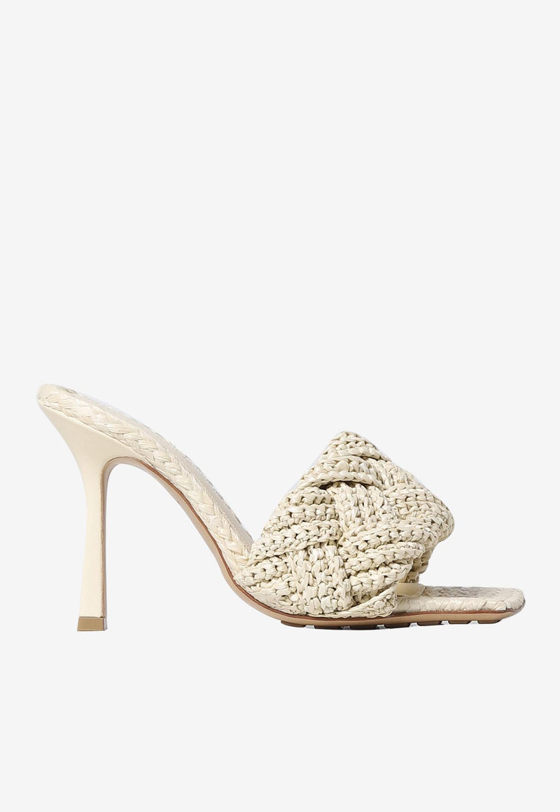 Bottega Veneta Lido 90 Raffia Intrecciato Mule White 729761V0GO0 9013