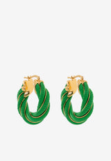 Bottega Veneta Twist Hoop Earrings 732156VAHUA 3708 Parakeet