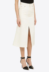 Alexander McQueen Denim Flared Skirt White 733208QMAB9/M_ALEXQ-9015