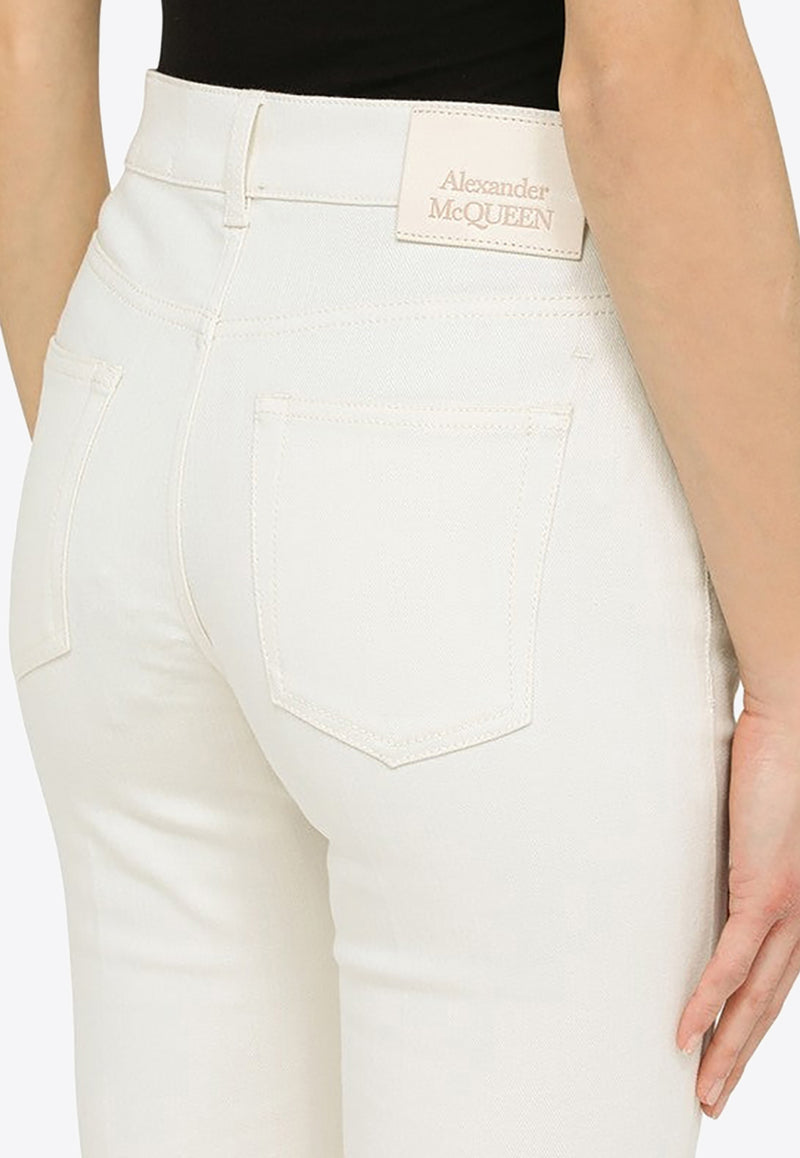 Alexander McQueen High-Waist Flared Jeans White 733302QMAB7/M_ALEXQ-9015