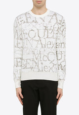 Alexander McQueen Logo Intarsia Knit Sweater Gray 736658Q1XHJ/M_ALEXQ-9364