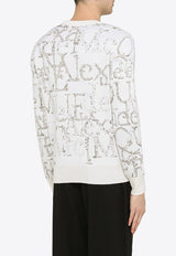 Alexander McQueen Logo Intarsia Knit Sweater Gray 736658Q1XHJ/M_ALEXQ-9364
