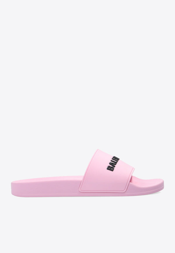 Balenciaga Logo Rubber Slides 565547 W1S80-5878 Pink