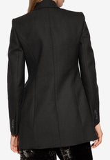 Balenciaga Double-Breasted Checked Wool Blazer 571279 TMT11-2863 Gray