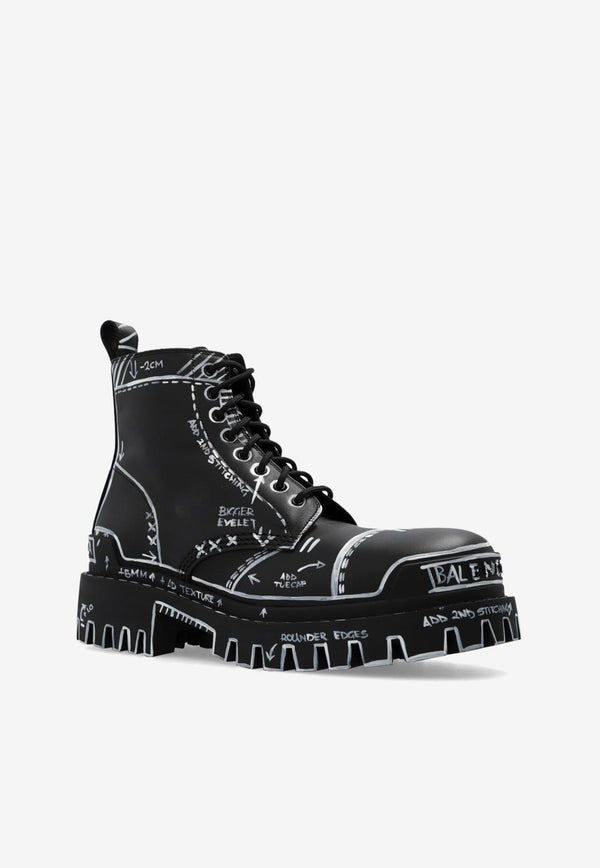 Balenciaga Strike L20 Leather Boots 589338 WBEF2-1090 Black