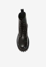 Balenciaga Strike 20mm Lace-Up Leather Boots 590974 WA960-1000 Black