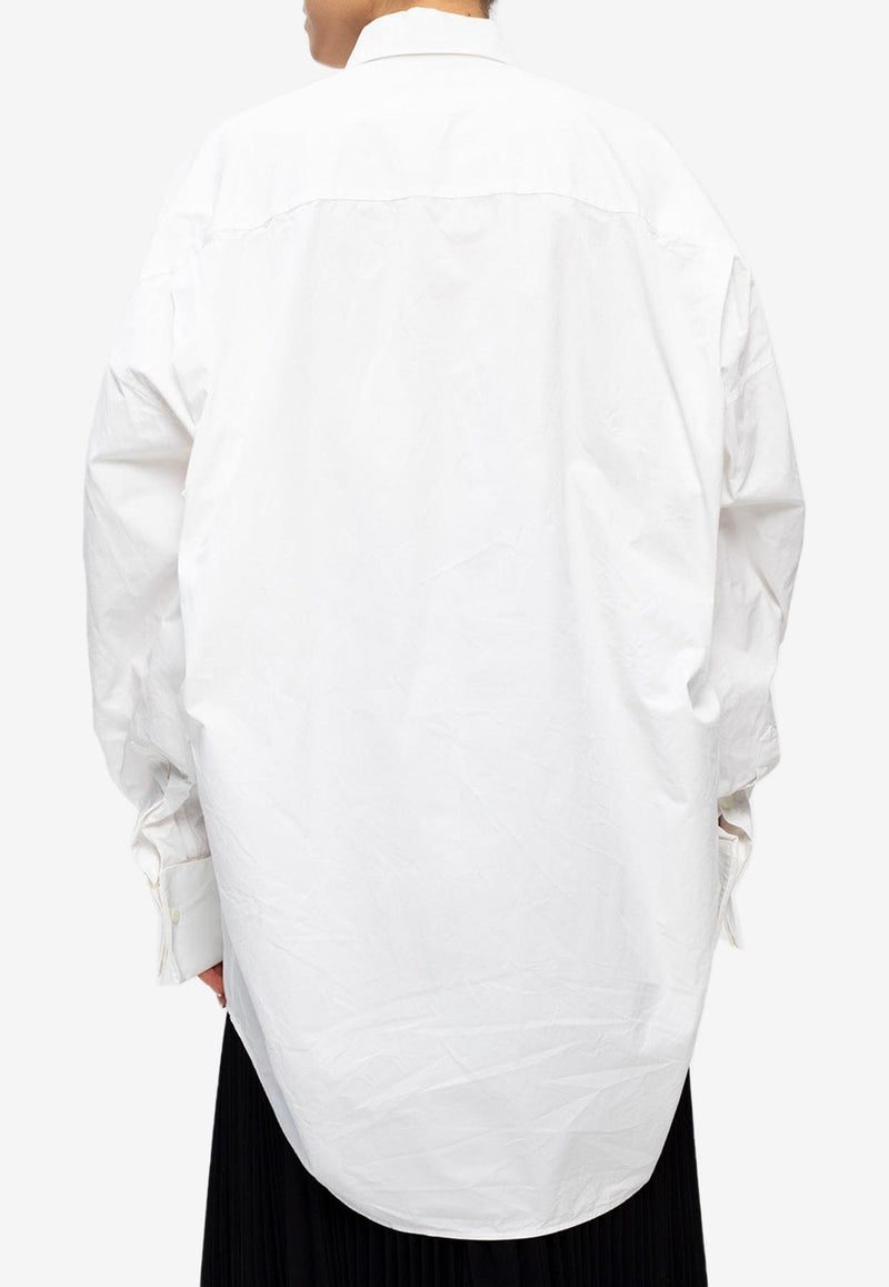 Balenciaga Long-Sleeved Oversized Shirt 642300 TYB18-9000 White