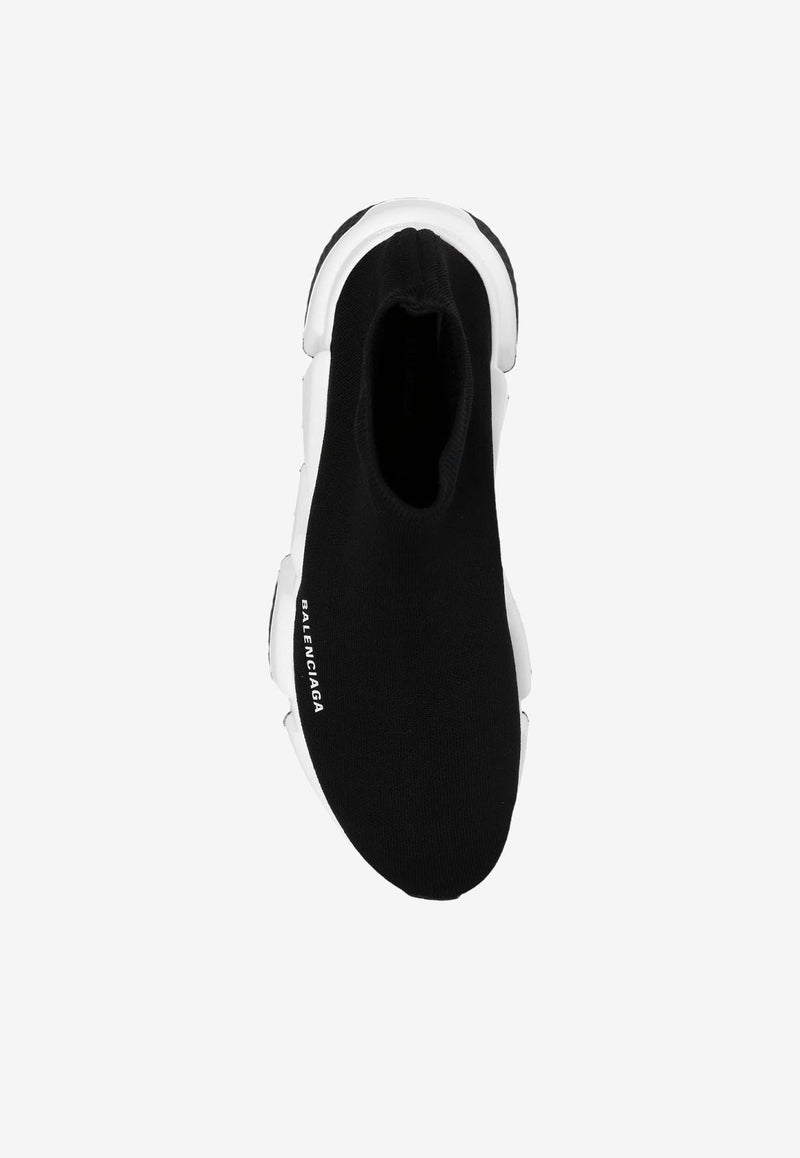 Balenciaga Speed Stretch Knit Slip-On Sneakers 645056 W2DBQ-1015 Black