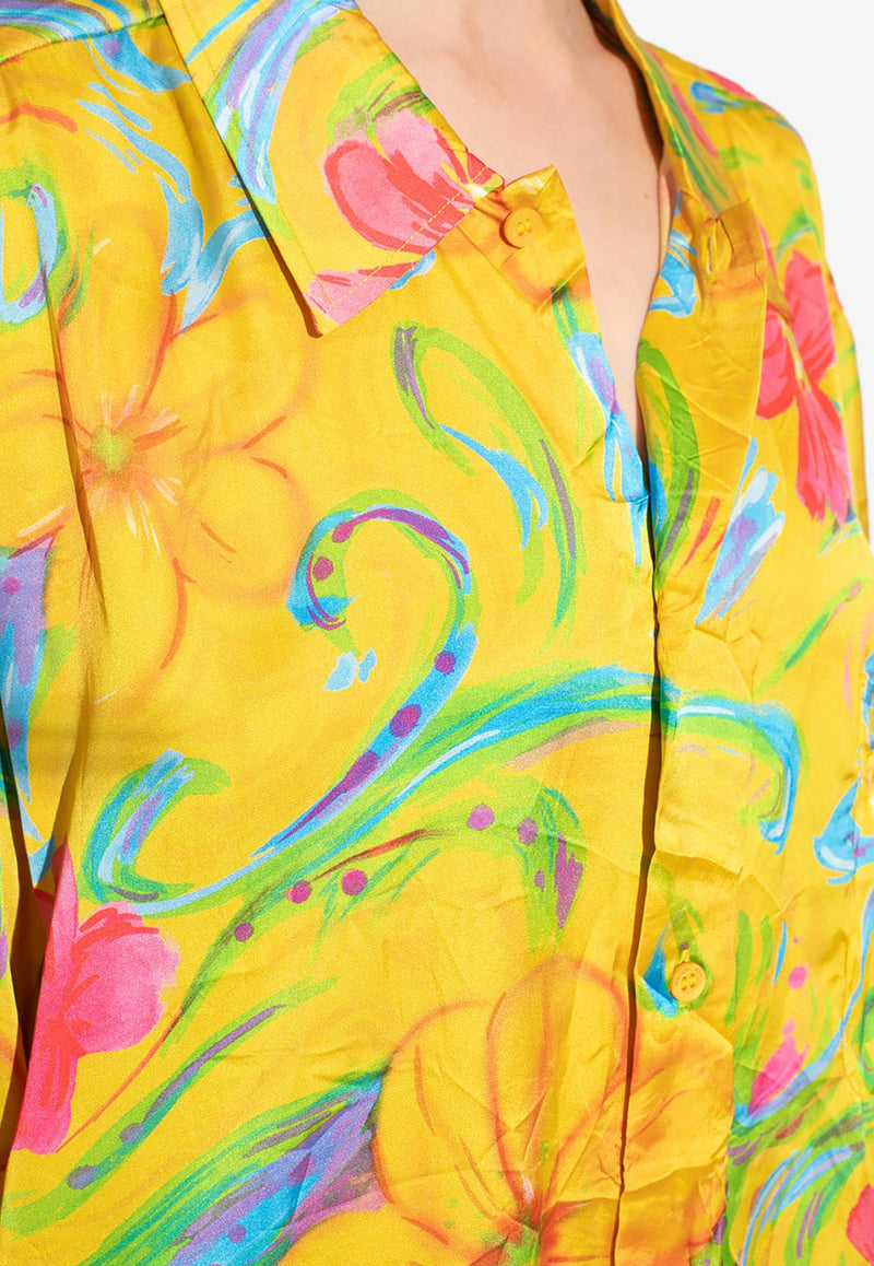 Balenciaga Floral Print Oversized Shirt 658965 TMLB1-7200 Multicolor