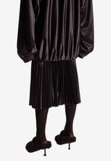 Balenciaga Pleated Midi Skirt Black 659068 TJV20-1000