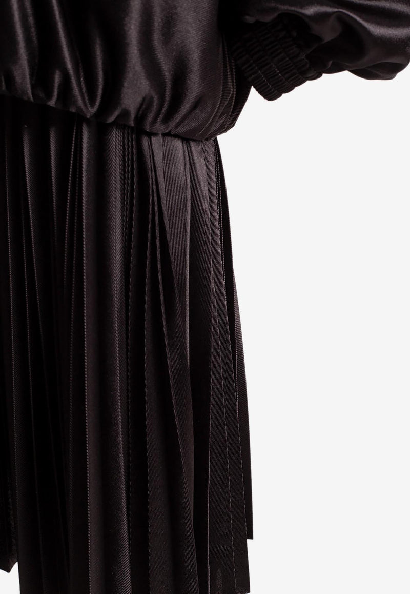 Balenciaga Pleated Midi Skirt Black 659068 TJV20-1000
