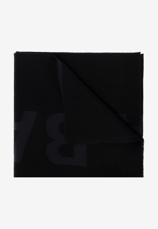 Balenciaga Logo-Detail Wool Scarf Black 659703 320B0-1061