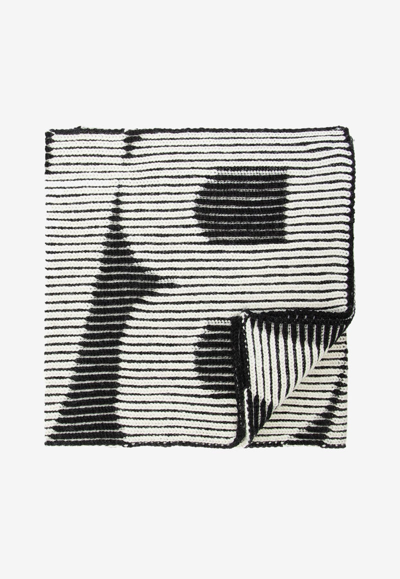 Balenciaga Knitted Logo Reversible Scarf Monochrome 675328 T1615-1070