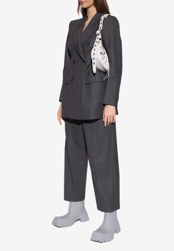 Balenciaga Prince of Wales Tailored Pants Gray 675439 TGT15-1240