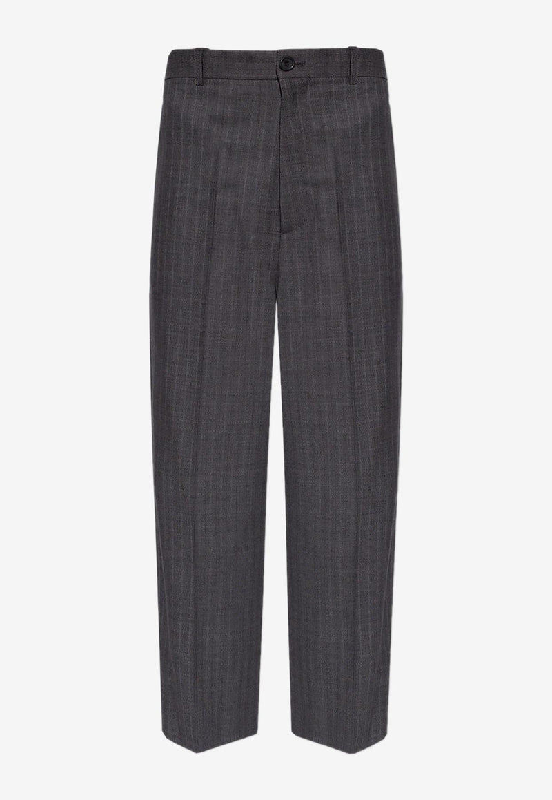 Balenciaga Prince of Wales Tailored Pants Gray 675439 TGT15-1240