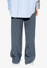Balenciaga Logo Waistband Straight-Leg Pants Gray 675482 TNO61-1760