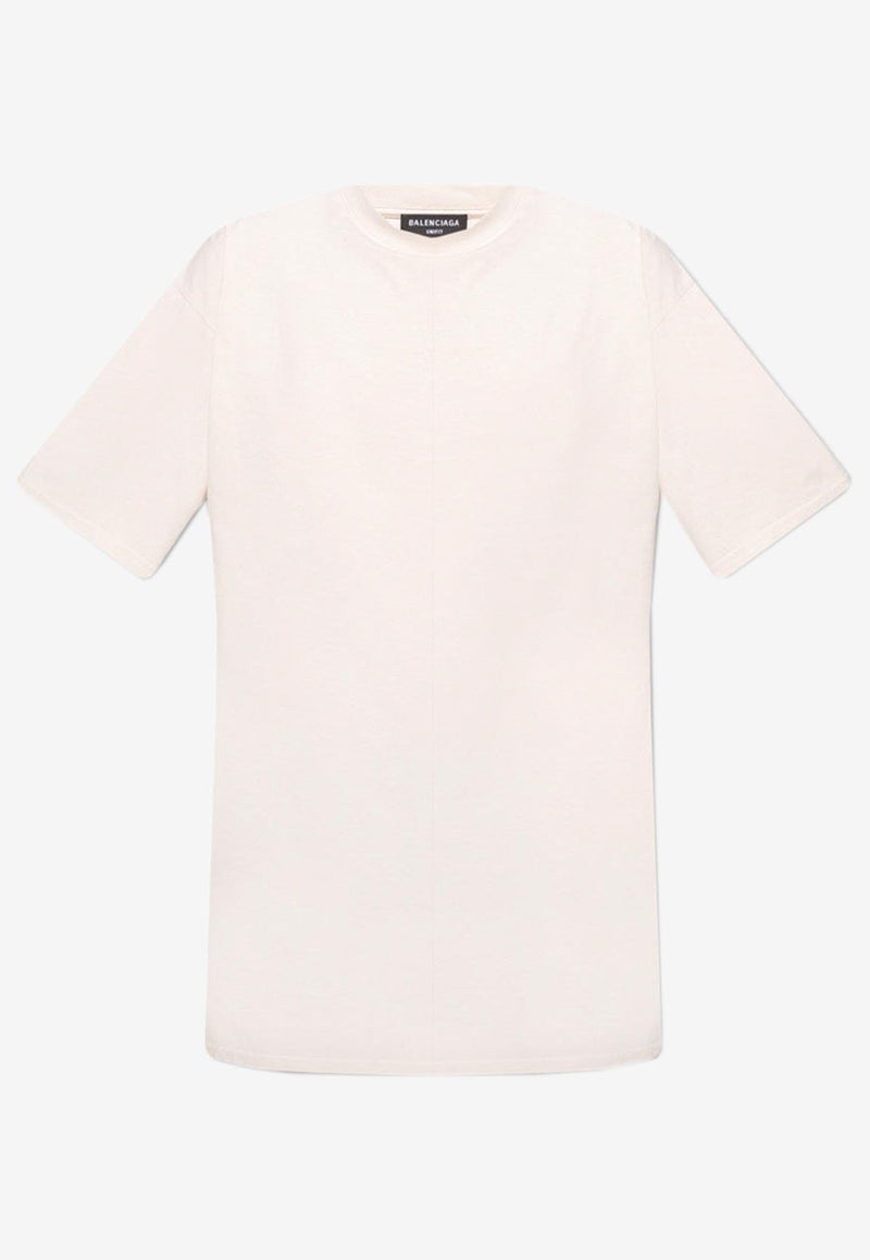 Balenciaga Short-Sleeved Solid T-shirt 681045 TLVH9-9054 Cream