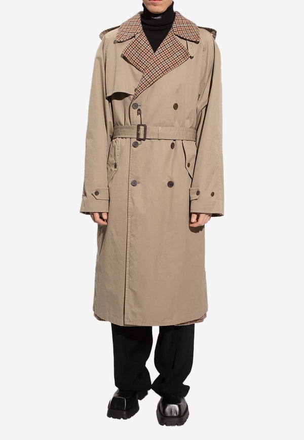 Balenciaga Double-Breasted Reversible Trench Coat 681169 TLU23-9378 Beige