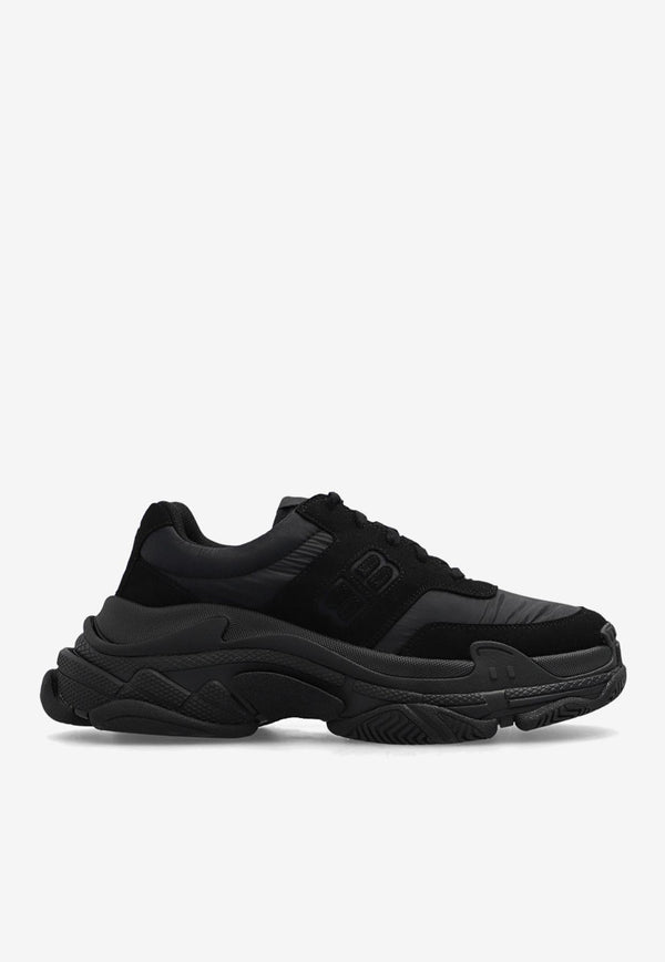 Balenciaga Triple S Low-Top Nylon Sneakers Black 710156 W3CU1-1000