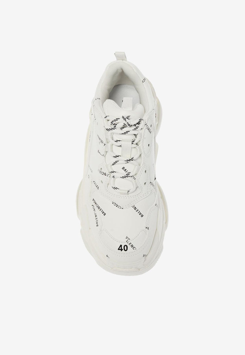 Balenciaga Triple S Low-Top Logo Sneakers White 524039 W2FA1-9010