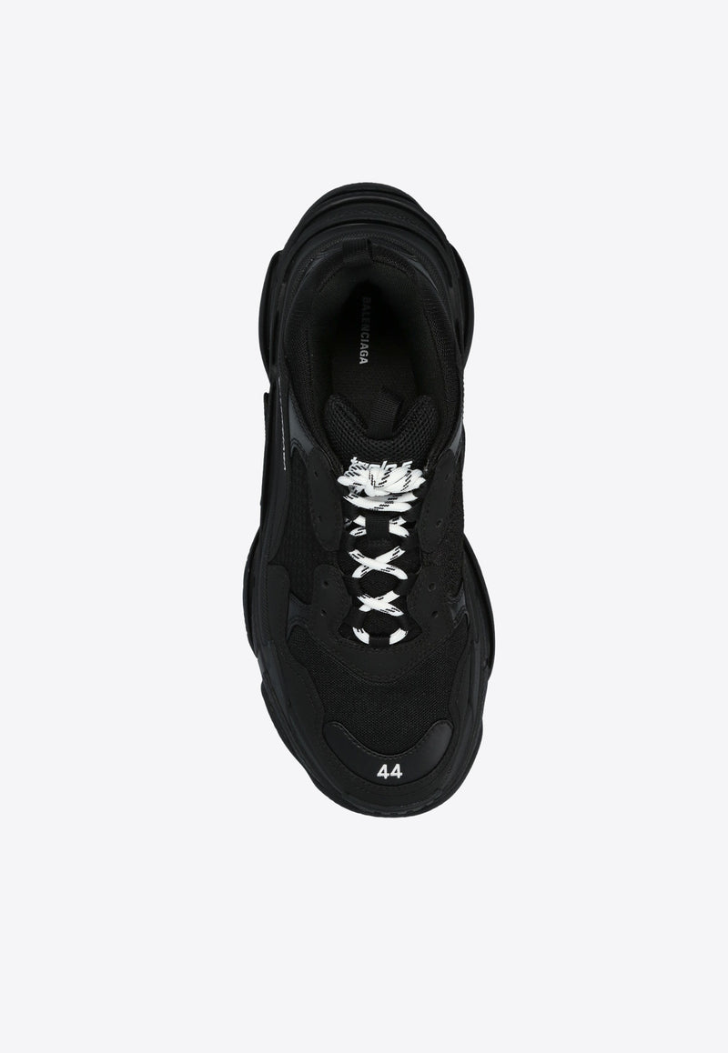 Balenciaga Triple S Low-Top Sneakers in Double Foam and Mesh Black 534217 W2CA1-1000