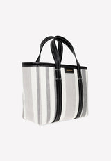 Balenciaga Barbes Vertical Stripe Tote Bag 671404 2107S-1461 Monochrome